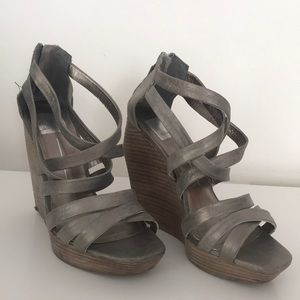 Dolce Vita strappy, silver wedges